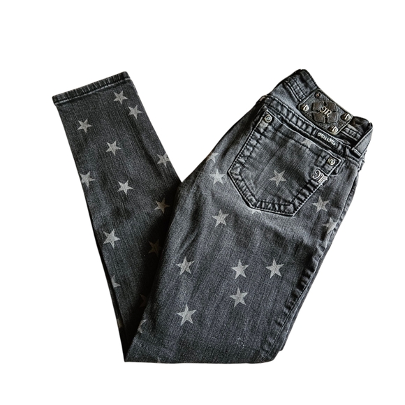 Miss Me Denim - Miss Me Black Star Print Skinny Jeans